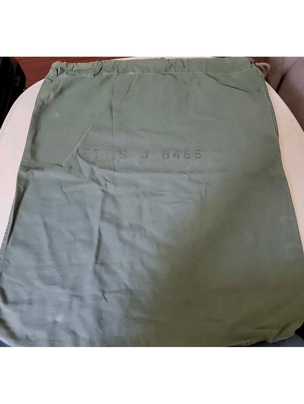 US Military Barracks Cotton Canvas Laundry Bag, Olive Green